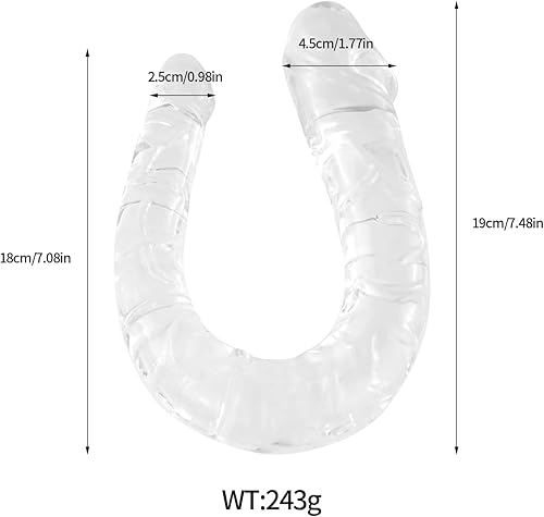 Miniatura 2 de Consolador doble de gelatina anal realista consolador largo pene suave y flexible con venas y glande juguetes sexuales para adultos para