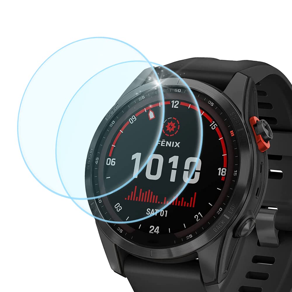 Duttek Pellicola protettiva in vetro temperato per Garmin Fenix 7S Smartwatch 2.5D ultra sottile 9H durezza antigraffio in vetro temperato (2 pezzi