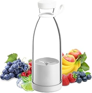Ostin Fruity Bullet Blender, Portable Smoothie Blender, Juicer Blender with Wireless Charging, 380ml Personal Fruit Vegetable Juicer Bottle. (White)