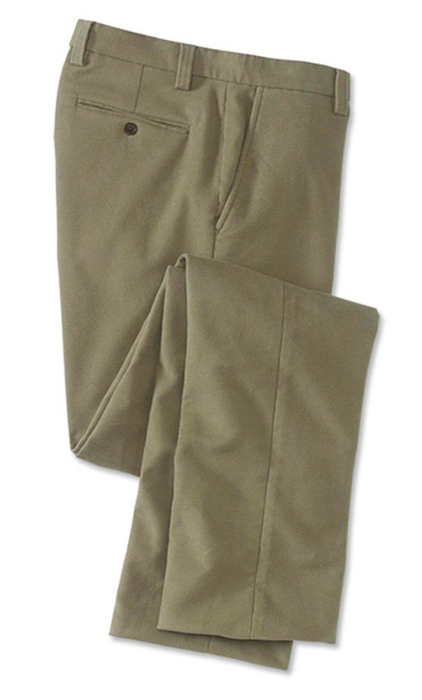 Men's Stretch Moleskin Pants Plain, Lovat, Cuffed