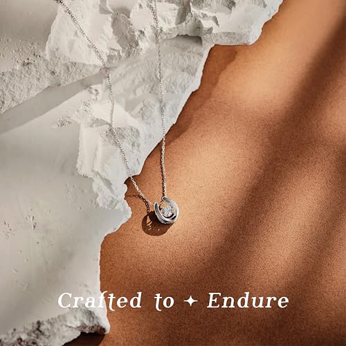 ARINZA Moissanite Necklace for Women, 1 Ct 925 Sterling Silver Dancing Diamond Pendant, 18+2 Inch Chain, Valentine’s Day Christmas Gift for Her, Wife, Mom, Anniversary, Birthday3