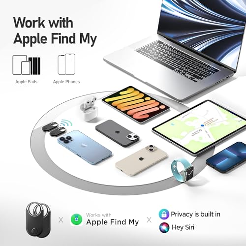 Air Tags-2 Pack Tracker Tag Work with Apple Find My (iOS 14.6 Above Only) Air Tag 2 Pack Smart Tag Item Finders for Key, Luggage, Backpack,etc. (Black, 2 Pack) - Image 3