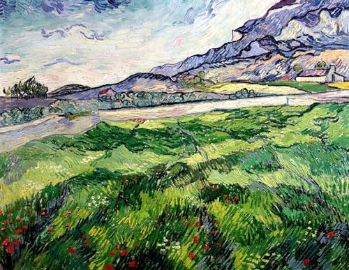 Peinture Poster Impression de Van Gogh, tableau graffiti moderne et art mural vert 60x90cm