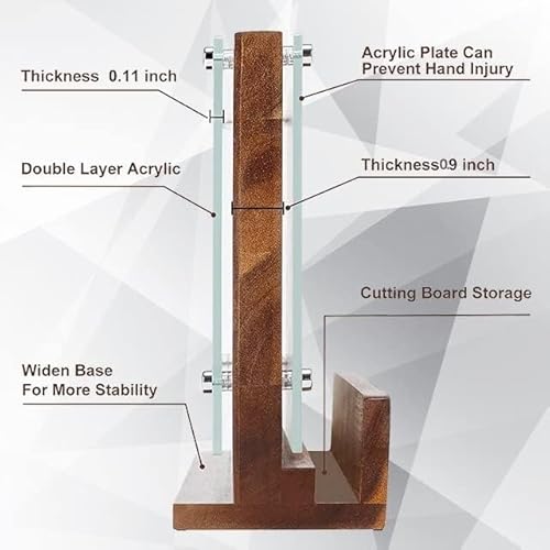 Magnetic Knife Block, Acrylic Shield Kitchen Home Knife Holder Double Side Knife Rack Stands With Strong Enhanced Magnets Multifunctional Storage Knife Stand For Cutlery Display Organizer #TOP1