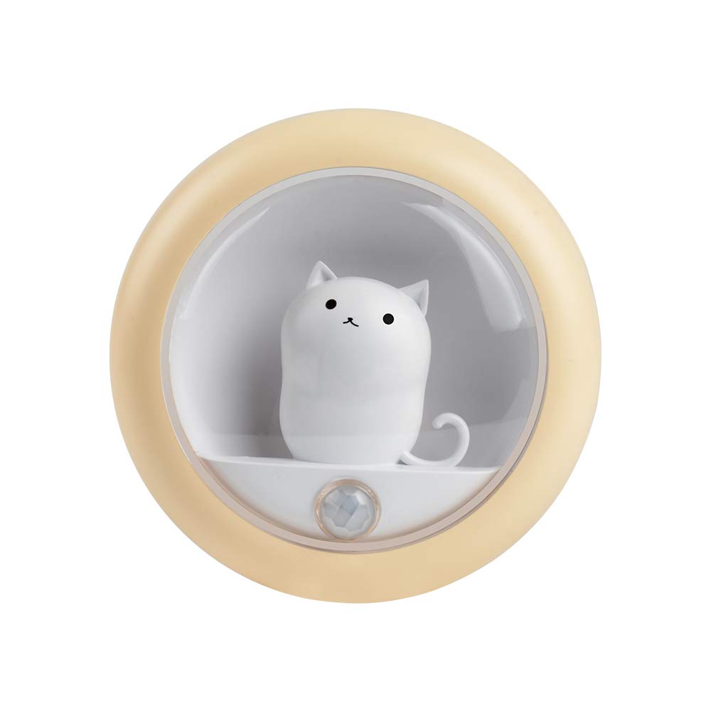 猫の置物 センサー感知 センサー ライト 室内 ねこ 人感センサー 充電式 足元灯 led フット