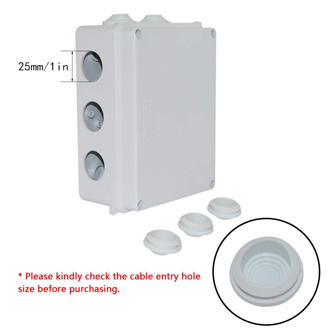 Scatola Di Giunzione Stagna IP65 In ABS – Custodia Progetto Elettrico 200x120x75 Mm Per Interni/esterni