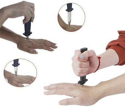 RockParty Retractable Fake Knife – 20cm Plastic Disappearing Blade Prop – Trick Toy for Fancy Dress, Halloween, Cosplay, and Pranks