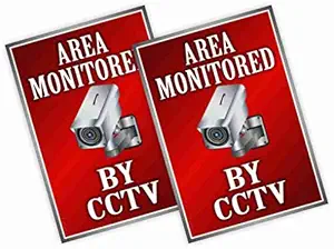 CVANU Warning Sign Sticker for CCTV Security Camera (pack 2) CV-40