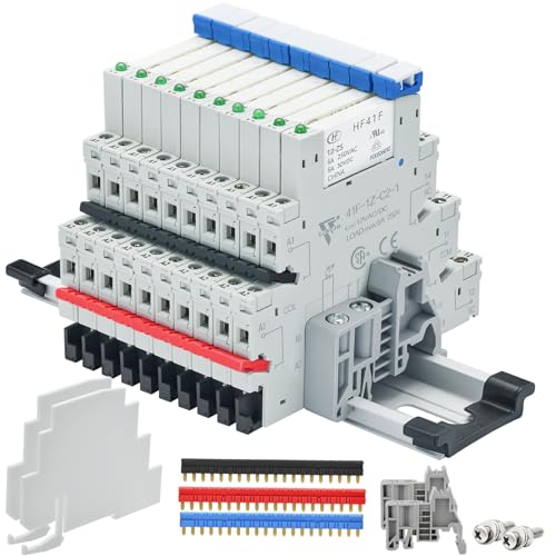 Relais 12V DC AC 6A SPDT avec indicateur LED et embase rail DIN pour tableau