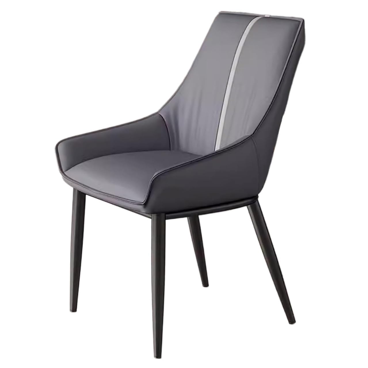 Chaise de salle à manger moderne en cuir gris design confortable