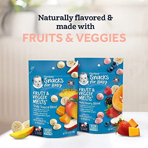 Gerber Snacks for Baby Fruit & Veggie Melts, Truly Tropical Blend, 1 Ounce (Pack of 7) - Thumbnail 3