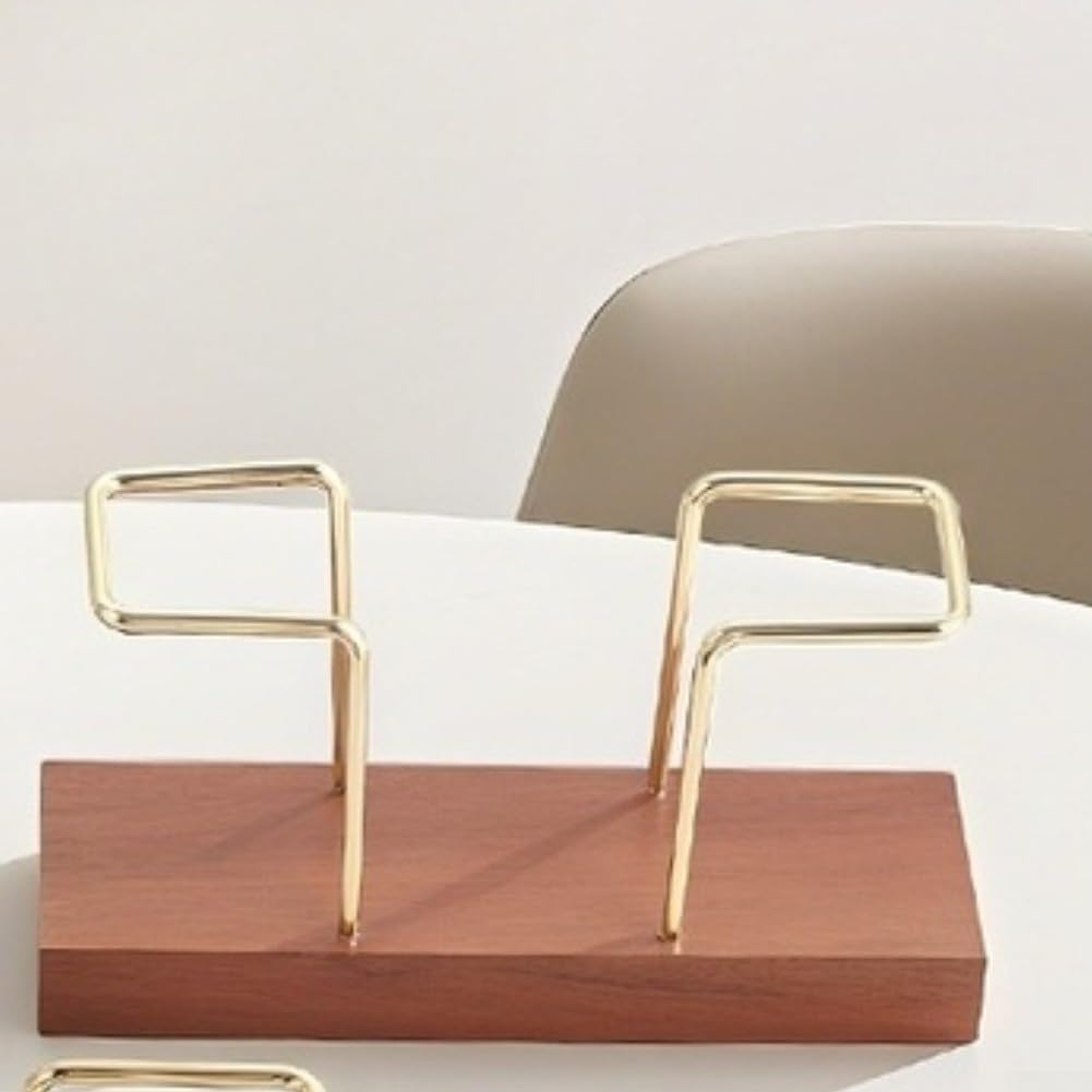 Servilletero dorado nogal para cocina moderna de madera dorada