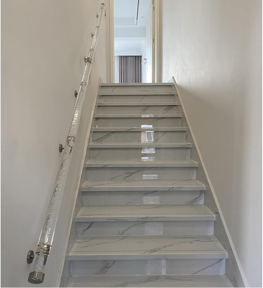 Main courante en acrylique transparent d'escalier intérieur et extérieur design cristal 92 cm