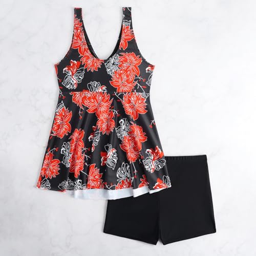 Maillot de bain 2 pièces short et robe tankini à volants L