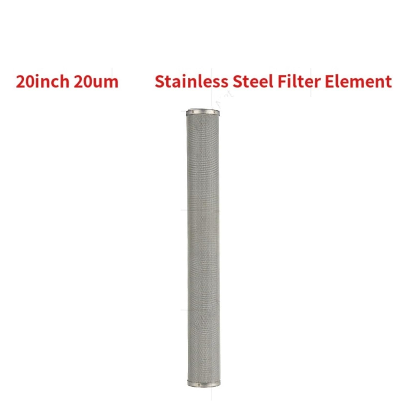 20 * 2,5 Pulgadas 304 Acero Inoxidable 20 Micras Elemento Filtrante Filtro De Agua Piezas De Cartucho De Acero Inoxidable(20inch 270um)