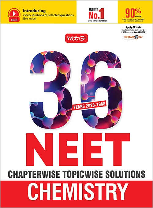 MTG 36 Years NEET Previous Year Solved Question Papers with NEET PYQ Chapterwise Topicwise Solutions - Chemistry For NEET Exam 2024 As Per NMC NEET Rationalised Syllabus | Get Free access of Smart Book