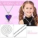 Hicarer Heart Mood Locket Necklace for Girls Kids Locket Color Changing Necklace Stainless Steel Temperature Sensing Mood Heart Shape Photo Pendant Birthday Valentines Gift(4 Pieces)