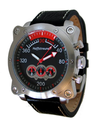 Haffstreuner HA010 homme noir montre analogique sport et chic