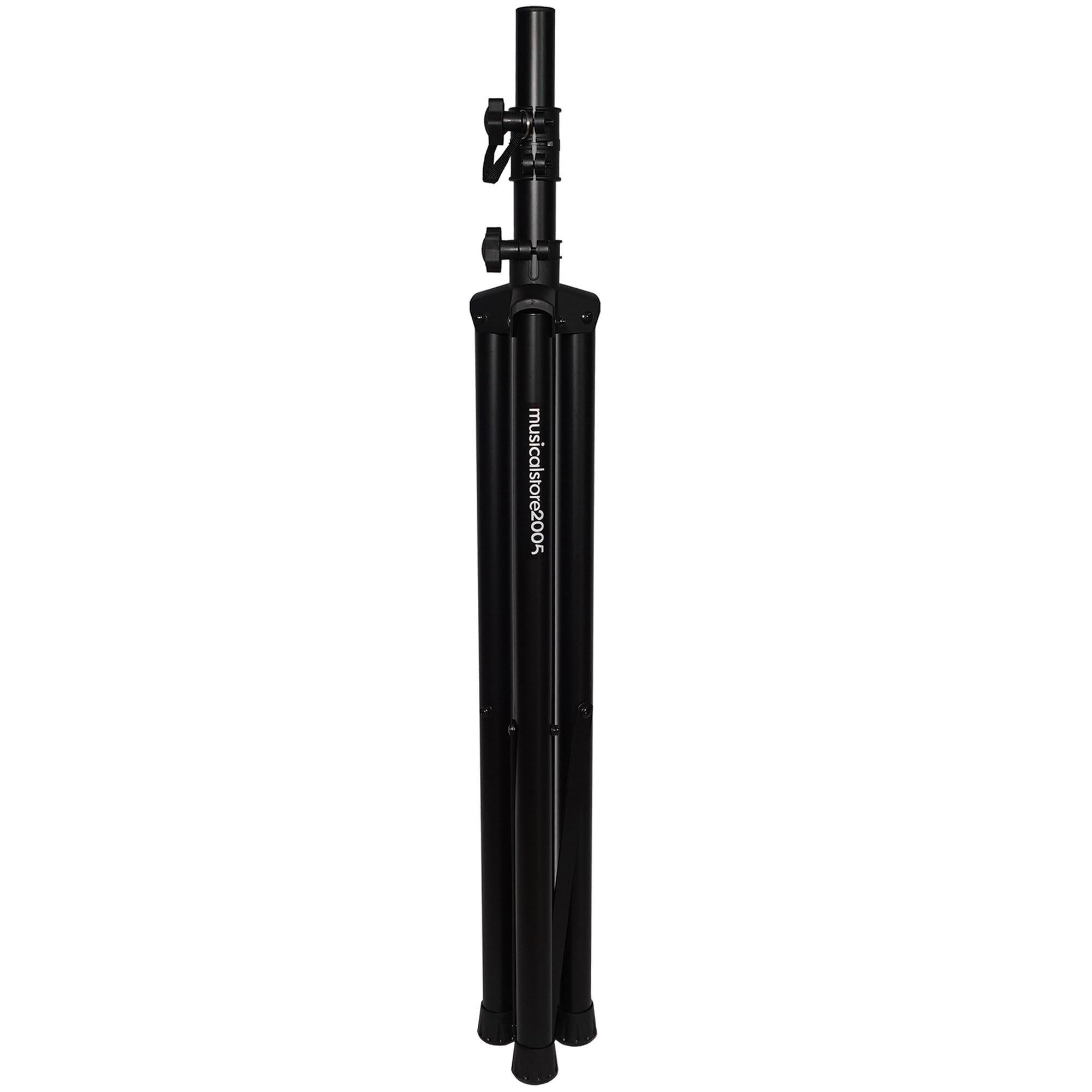 Coppia di Supporti per Casse Acustiche | MusicalStore2005 Set 2 Supporti Treppiede per Diffusori con Borsa – Regolabili in Altezza 120-180 cm, Struttura in Acciao Robusta e Borsa in Nylon Resistente