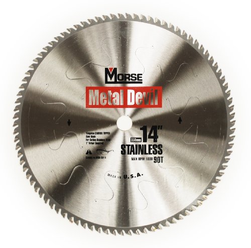 MK Morse CSM1490SSC Metal Devil Circular Saw Blade, Stainless Steel Cutting, 90 Tooth, 14-Inch