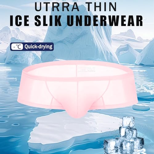 Mens Underwear Transparent Briefs Silky Nylon Man Briefs Sexy Breathable Underpants Low Rise Brief for Men 3 Pack3