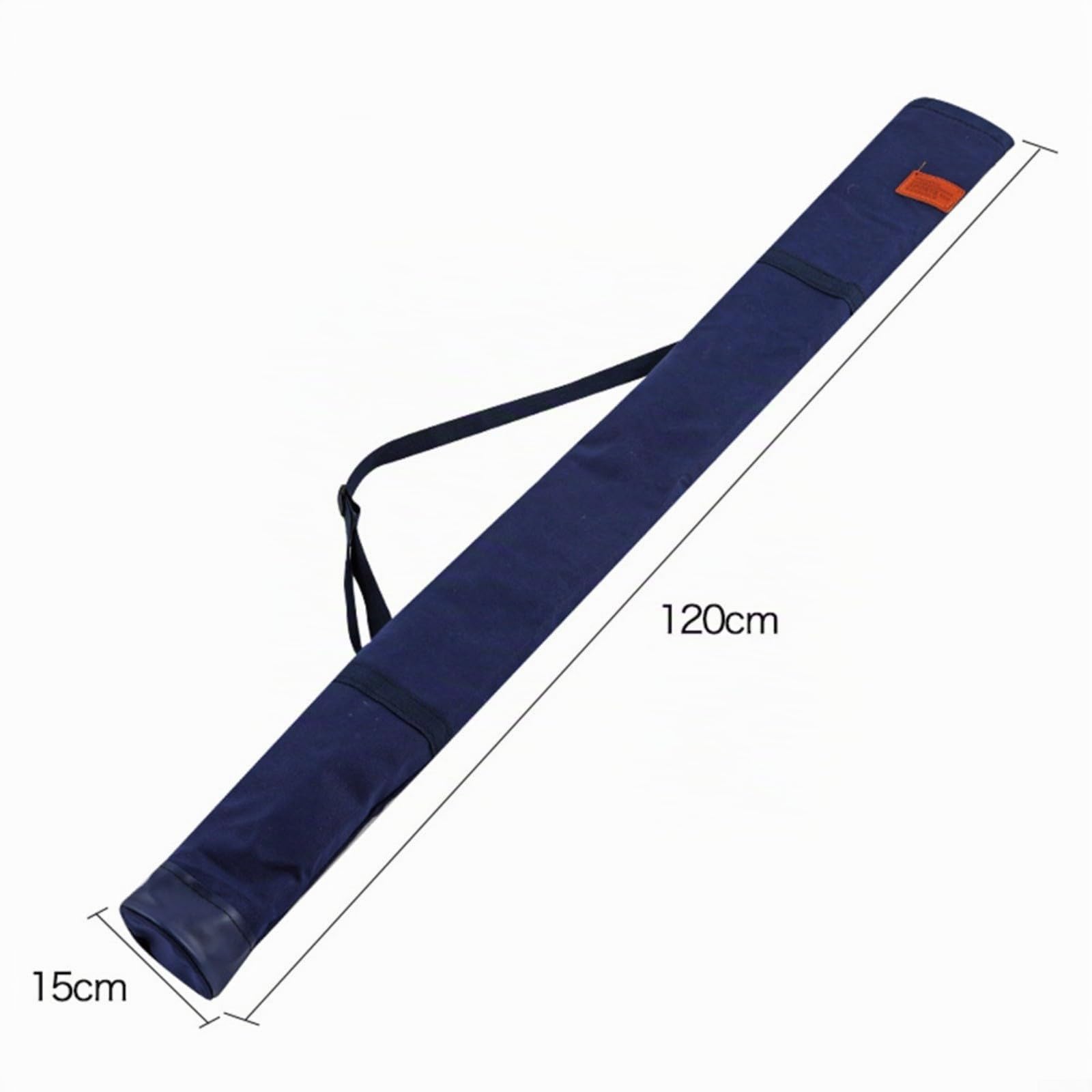 Estuche de lona para caña de pescar, bolsa de transporte impermeable con correa ajustable para el hombro para postes y aparejos de paraguas, equipo de 130 cm, Blue, 1,2 m
