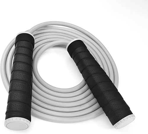 Miniatura 1 de Cuerda de saltar con peso de 1 libra para fitness, asas de piel sintética ajustables que absorben el sudor y cuerda de PVC para mujeres y hombres,