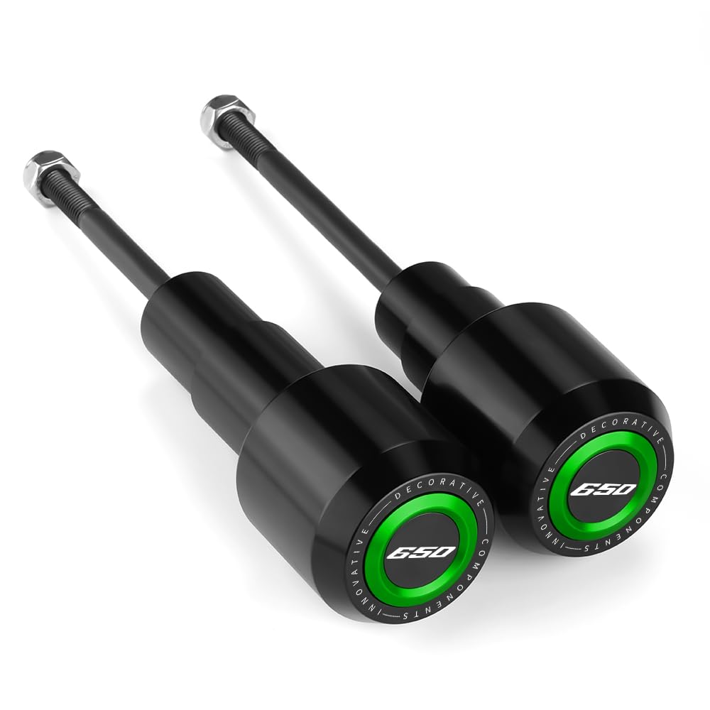 Modeer Sturzpads Für K.awasaki Ninja 650 2017~2024 2025 Motorrad rahmen Slider Antikollisions-Fallschutz Crashpad ninja 650 ninja650 Zubehör (Grün)