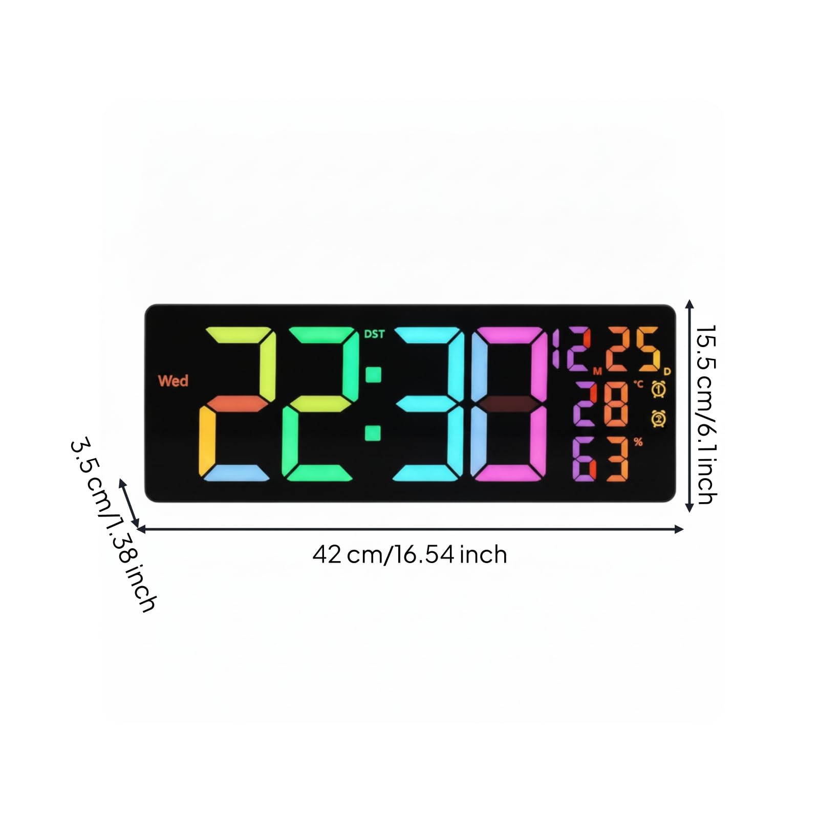 Orologio da Parete Digitale con Igrometro Grande Display Orologio da Parete Digitale con Termometro Minimalista per Ufficio