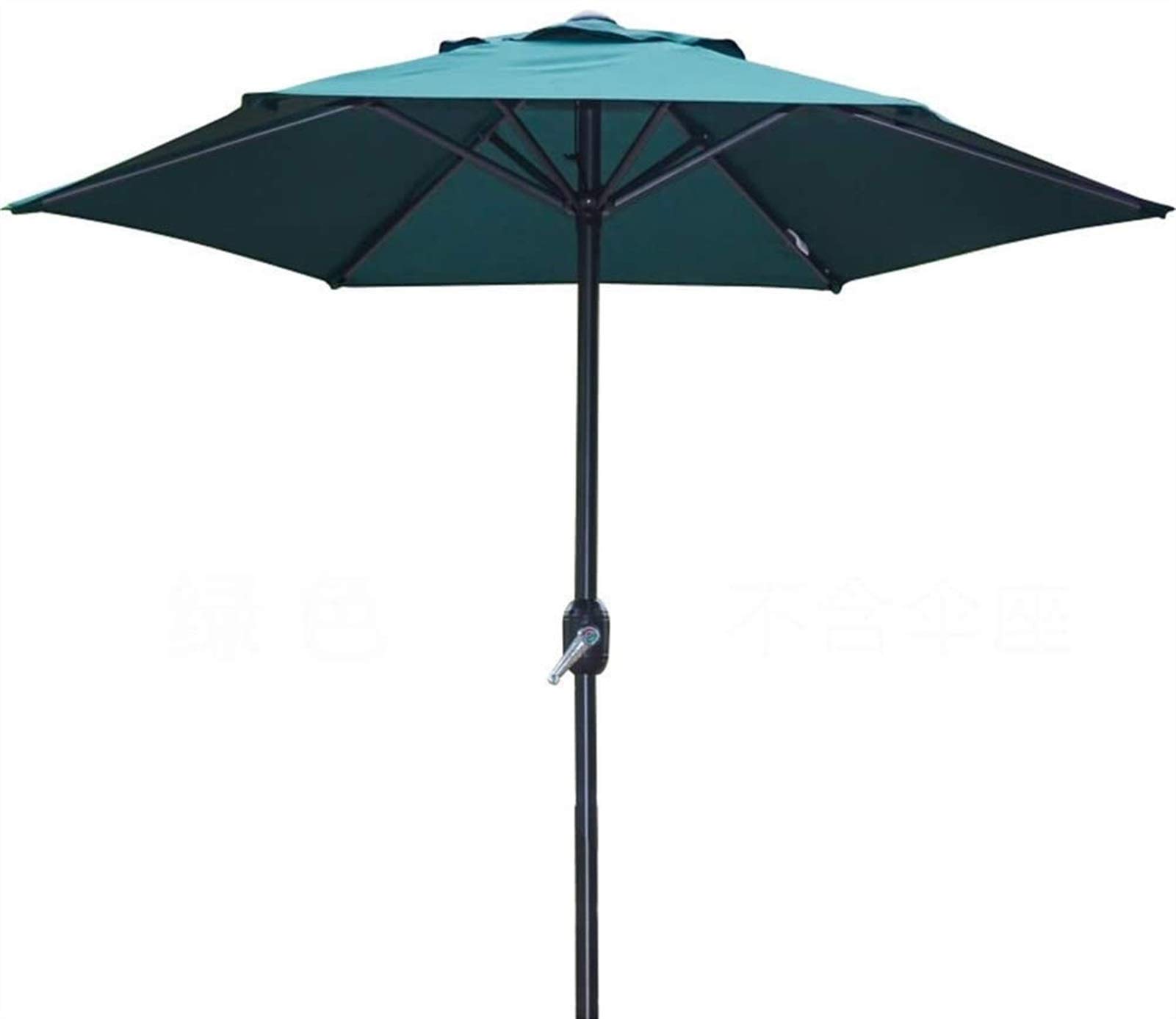 WDSOPK Outdoor Parasols 6.5ft/2m Patio Parasol Premium Market Table Umbrella with Crank for Garden, Lawn, Deck, Backyard Pool,Without Base(Green-6.5ft)