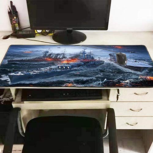 World of Warships Großes Gaming-Mauspad Mauspad mit Schlosskante Laptop-Computer Tastatur-Pad Schreibtisch-Pad 300 * 800 * 3 mm – Bild 3