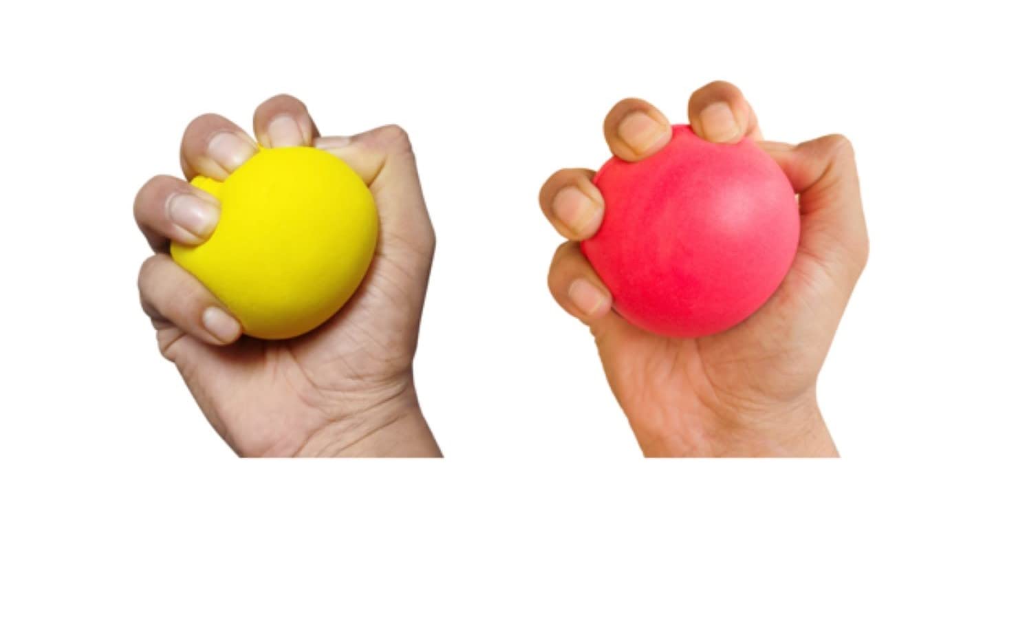 PHYSIOTHERAPY HAND EXERCISE (YELLOW & RED Dia 7cm) BALL/SOFT POLYURETHANE NON STICKY BALLS/ HAND THERAPY BALLS/FINGER GRIP EXERCISE REHABILITATION (PACK OF 02)-image-5