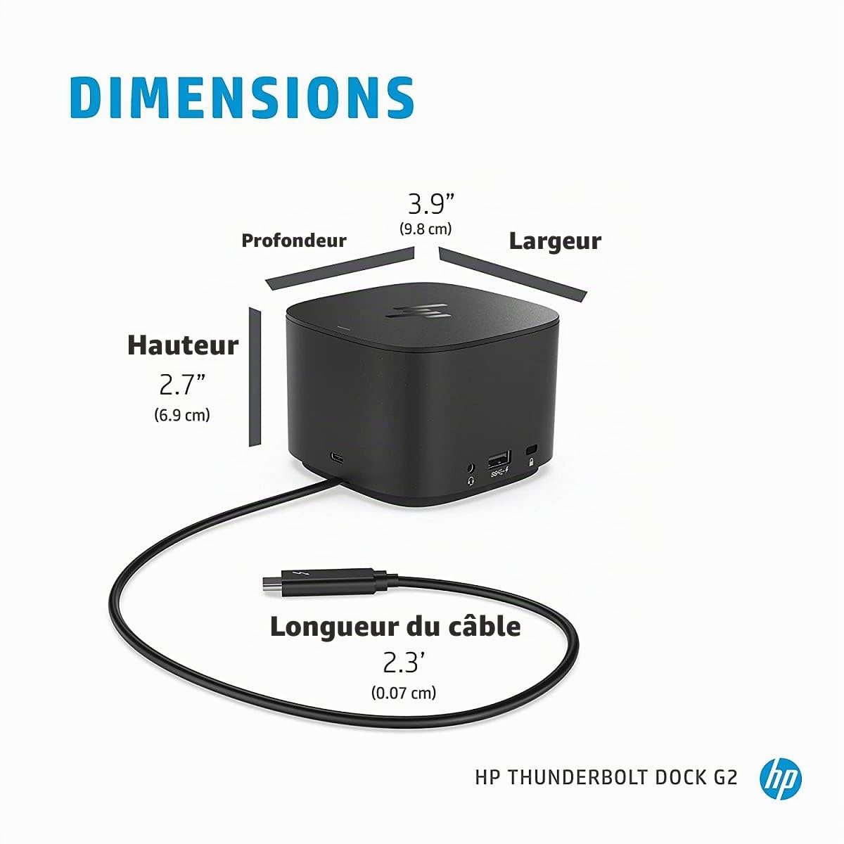 HP Station d'accueil Thunderbolt 120 W G2, Noir