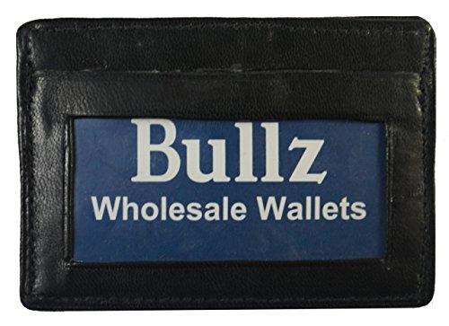 Slim Genuine Leather Slim Unisex Wallet for Men or Women Thin ID Card Holder Black3