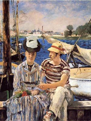 Peinture à l'huile Édouard Manet Argenteuil 1874 - Tableau impressionniste 36x48 pouces
