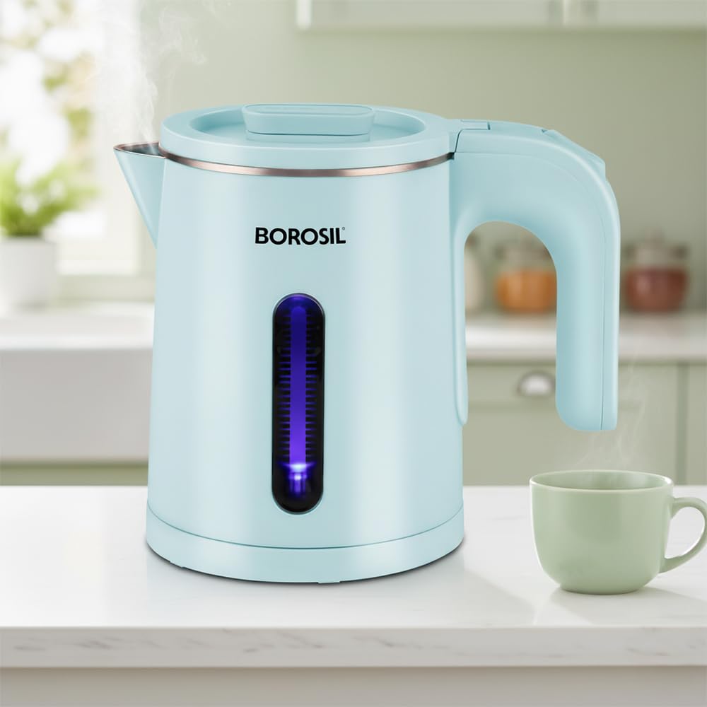 Borosil 800ml Eva Cool Touch Stainless Steel Electric Kettle | Made in India | 360° Rotating Base, Auto Cut-Off, Dry Boil Protection | Boil Water for Tea, Coffee & Soup | 1 Year Warranty-image-32