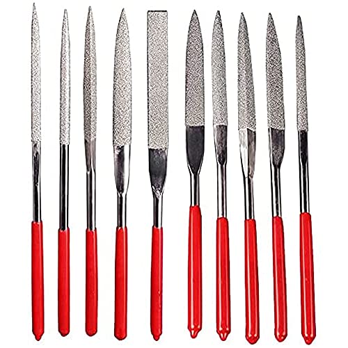 Bestgle 10Pcs 4Mm X 160Mm Mini Diamond Needle File Set For Carving Metal Ceramic Tile Glass Wood Fit Jewelers Hobby #TOP6