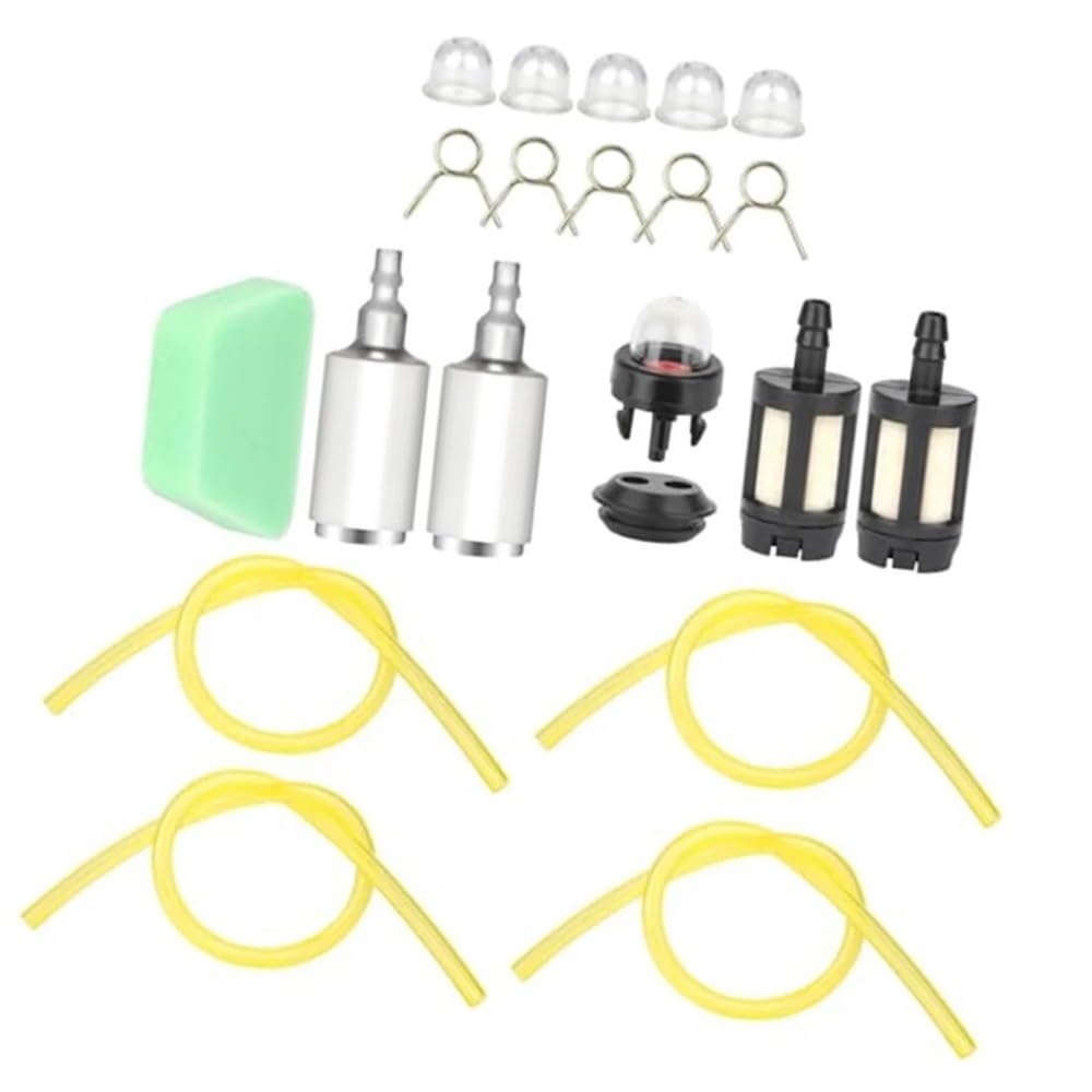 Kit de 20 Abrazaderas for Manguera de Filtro de Combustible (2x3,5 mm, 2,5x5 mm, 3x5 mm, 3x6 mm). Compatible con Piezas for cortacésped y Herramientas de jardín.