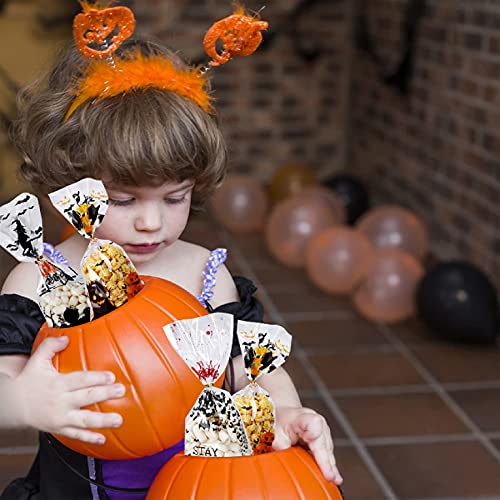 120 Pcs Halloween Cellophane Bags Halloween Treat Bags With Ties Trick Or Treat Bags For Candy Cookie Goodies Gift Favor Halloween Party Supplies (Halloween) #TOP2
