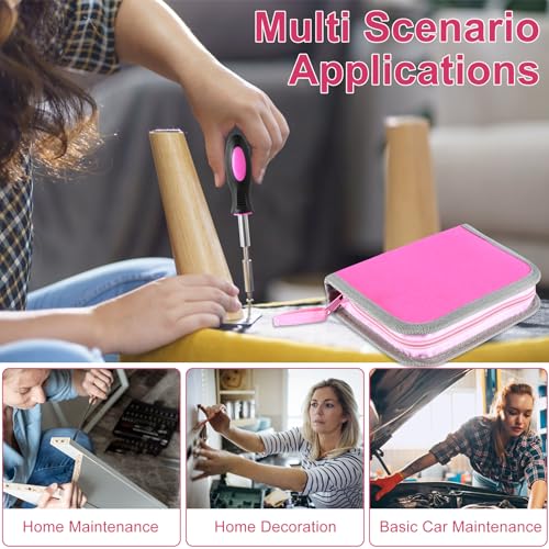 Kit de herramientas para el hogar 23 piezas color rosa miniatura 6