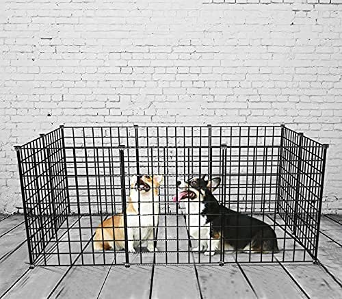 EMYSSA Pet Puppy Playpen with Gate, Small Animal Dog Pen Kennel Indoor Outdoor Foldable 42‘’x42''/53.1''X53.1''Play Yard… - Image 5