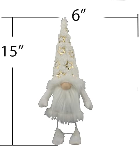 Miniatura 2 de Nordic Nisse Gnomo, ABN5D021-WHT - Gnomo de Navidad de pie de 15 pulgadas, gnomo sueco, escandinavo para decoración del hogar, blanco, talla XS