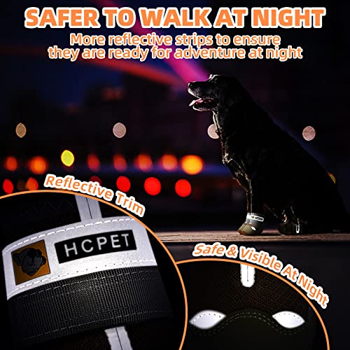 Hcpet Dog Boots Breathable Dog Shoes For Medium Large Dogs, Anti-Slip Dog Booties Paw Protector For For Hot Pavement Winter Snow Hiking With Reflective Straps 4Pcs #TOP5