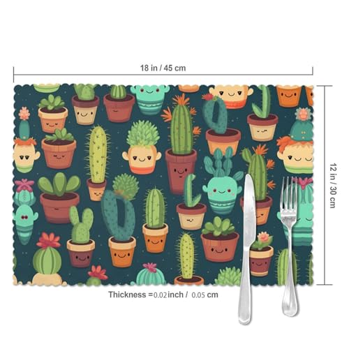 Set de table cactus rectangulaire 30x45 résistant chaleur salle à manger - 4
