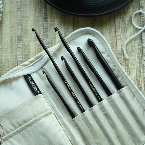 Image of Lantern Moon Radiance Ebony Wood Single Ended Crochet Hook Set - 6 Sizes G-L (4mm-8mm)