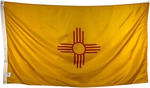 Miniatura 1 de Bandera de barco de Nuevo México de 12 x 18 pulgadas, nailon para todo tipo de clima y costuras reforzadas en el extremo de la mosca, fabricada en