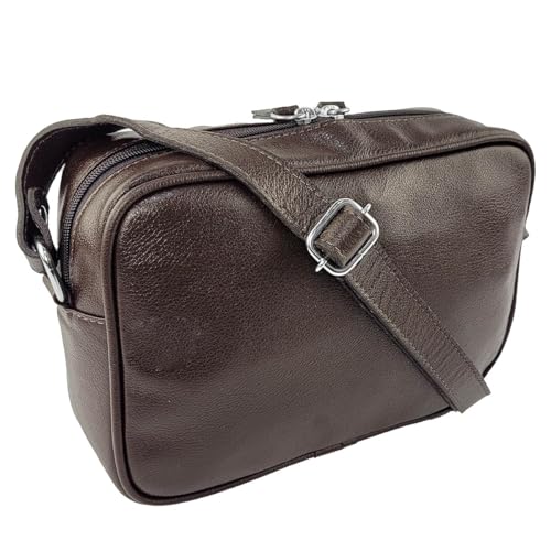 Bolsa Tiracolo FIDENZA em Couro (Café)