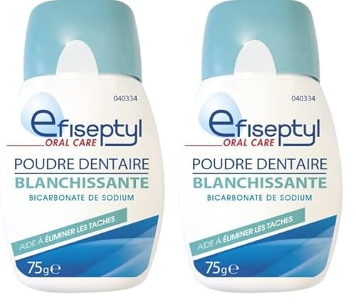 Efiseptyl - Poudre Blanchissante - Bicarbonate De Sodium - Aide à Éliminer Les Tâches - 75 g (Lot de 2)