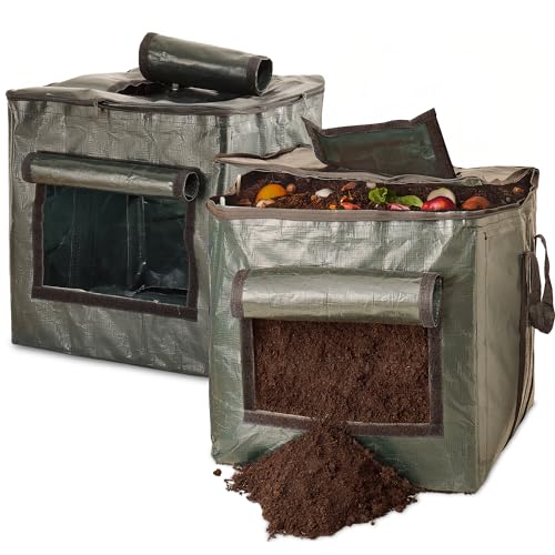 Praknu Thermo Komposter für Garten Klein - 85L Platzsparend - Wetterfest...