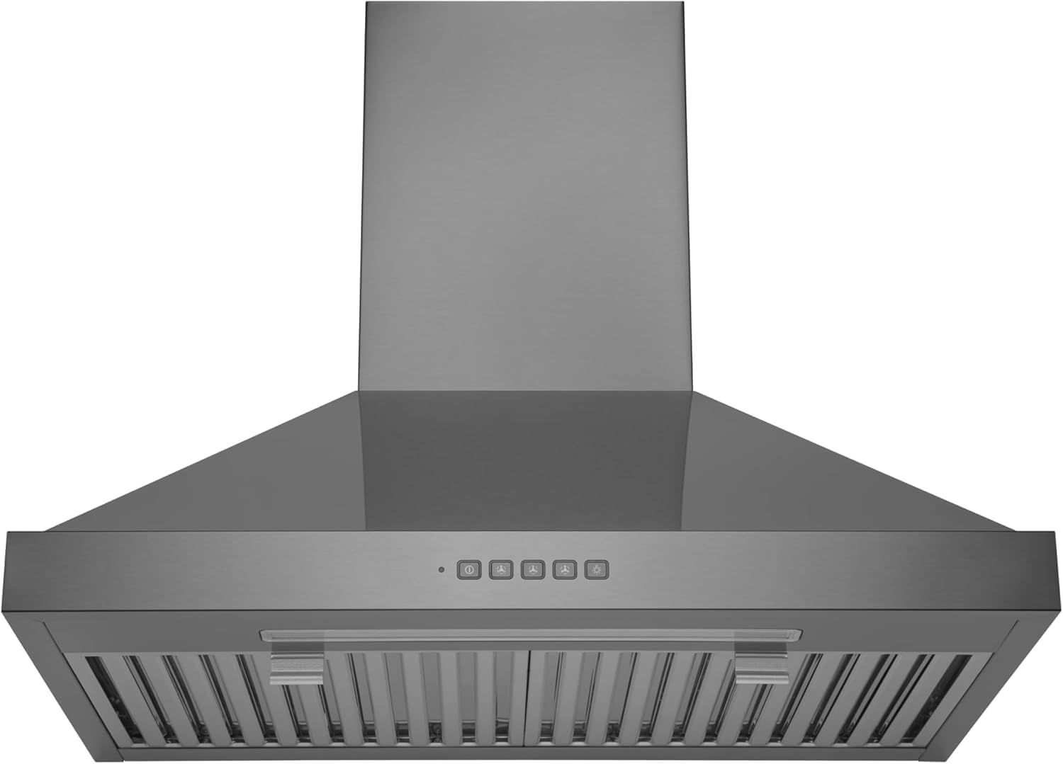 Hauslane 30" Wall Mount Range Hood – Black Stainless Steel, Fingerprint-Resistant, 3-Speed Fan, LED Lighting, Dishwasher-Safe Baffle Filters, Ducted or Ductless Convertible, Easy Clean Design